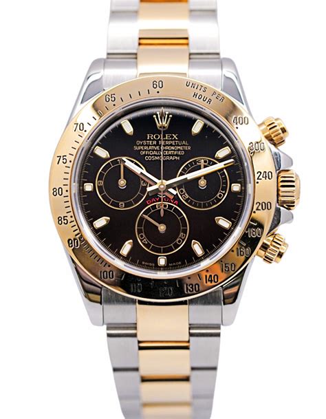 two tone rolex daytona with black face|pre owned Rolex daytona watches.